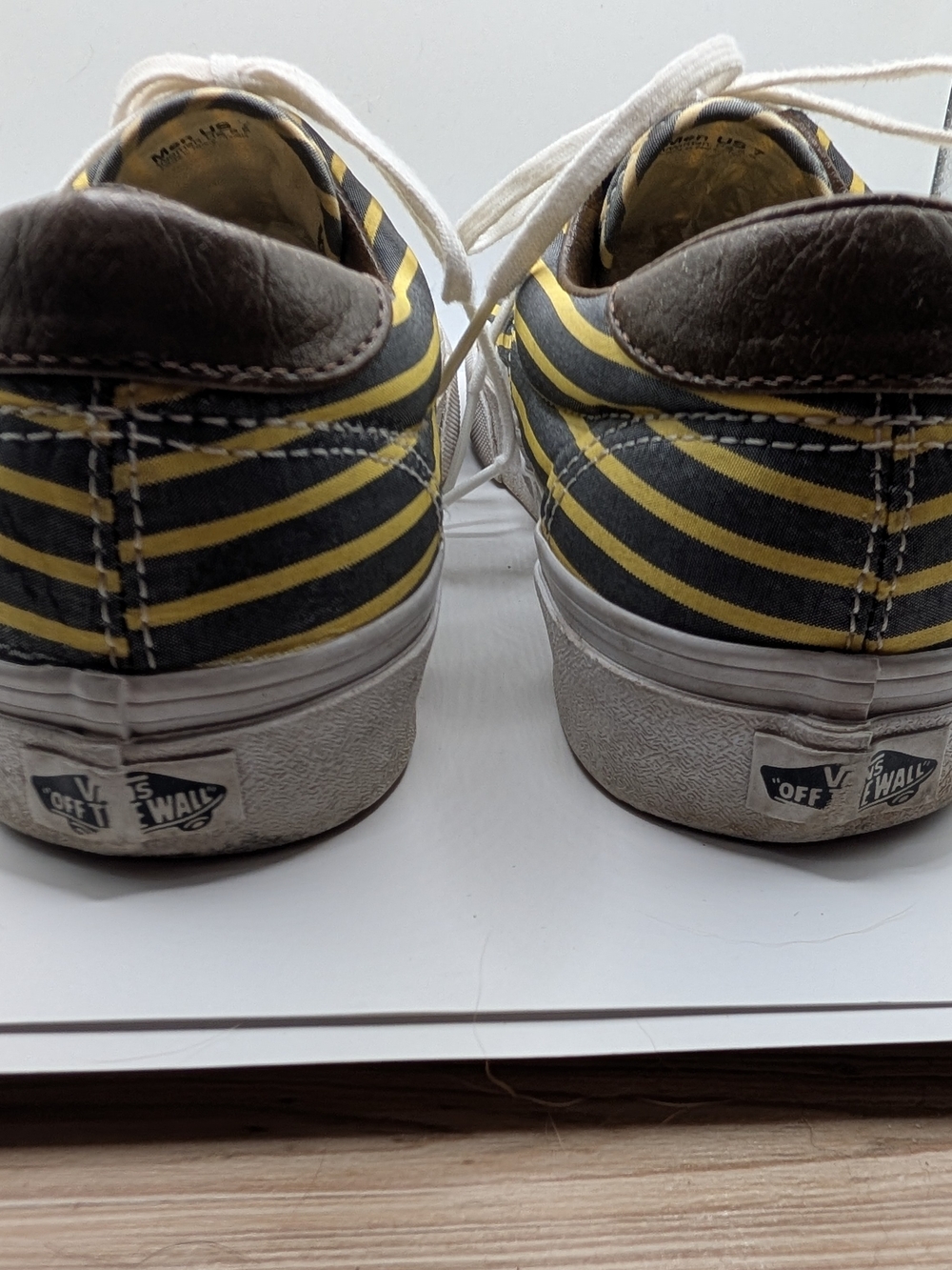 Vans Stripe Canvas Low-Top Sneakers in Yellow and Gray - Picture 6 of 8